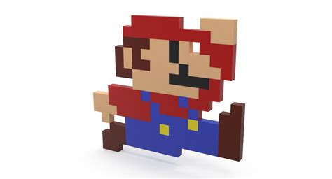 3D mario bros 8 bit model - TurboSquid 1275120