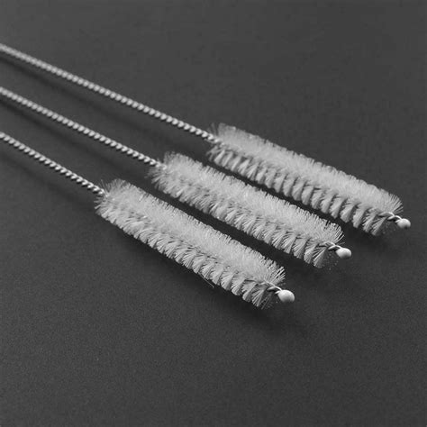 10pcs Stainless Steel Straws Brush Nylon Pipette Cleaning Drinking Str ...