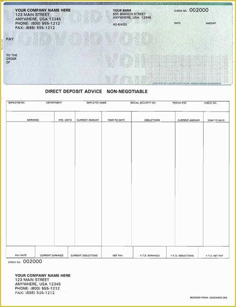 Free Payroll Check Printing Template Enter Payments And Deductions, And ...