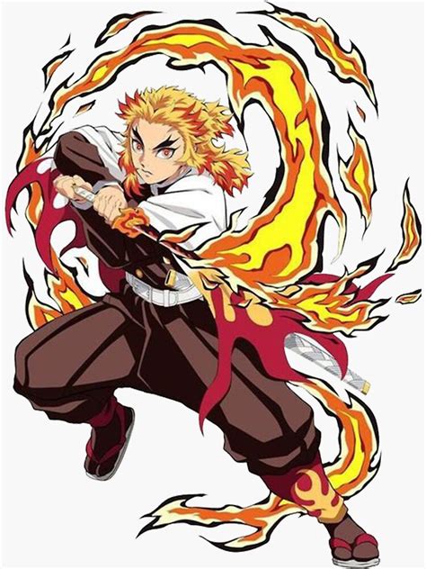 "Kyojuro Rengoku fire breath" Sticker by kambeshop | Redbubble