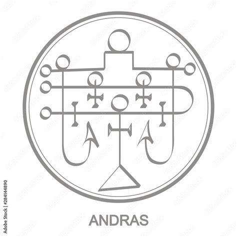 Vector icon with symbol of demon Andras Sigil of Demon Andras Stock ...