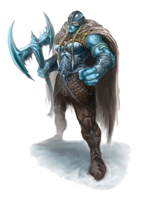 Female Frost Giant Barbarian - Pathfinder PFRPG DND D&D 3.5 5E 5th ed ...