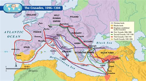 Map of The Crusades, 1096-1204 The Crusades were... - Maps on the Web