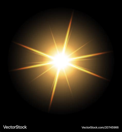 Shining star on black background golden color Vector Image