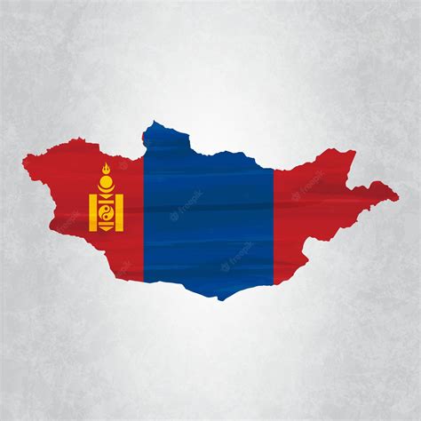 Premium Vector | Mongolia map with flag