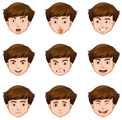 Free Vector | Man with different facial expressions