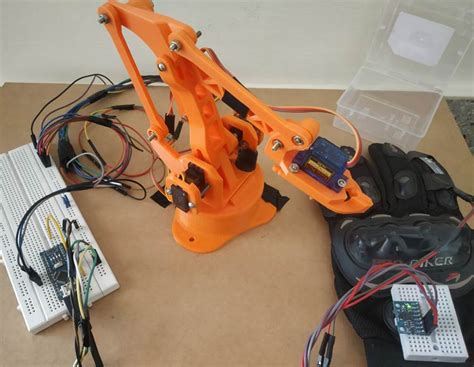 Hand Gesture Controlled Robotic Arm using Arduino Nano