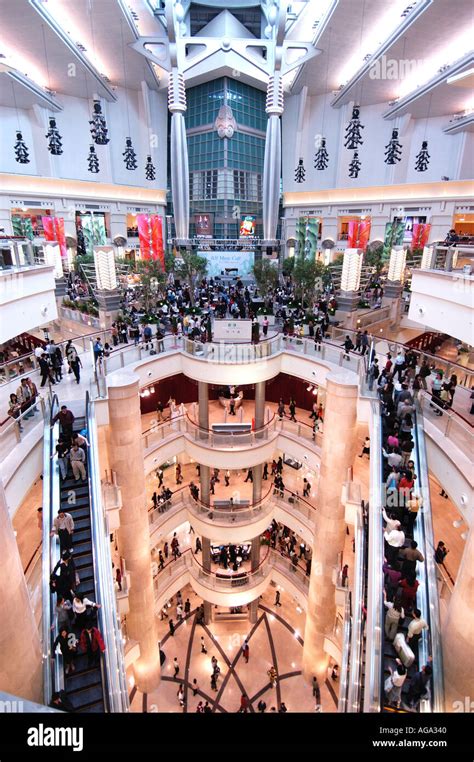 Interior view of large modern Taipei 101 Shopping Mall in Taipei Taiwan ...