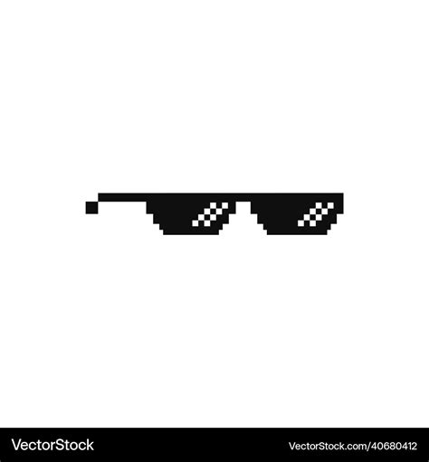 Pixel sunglasses meme fun icon Royalty Free Vector Image