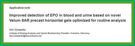 Western Blot Application Note: Improved detection of EPO in blood and urine