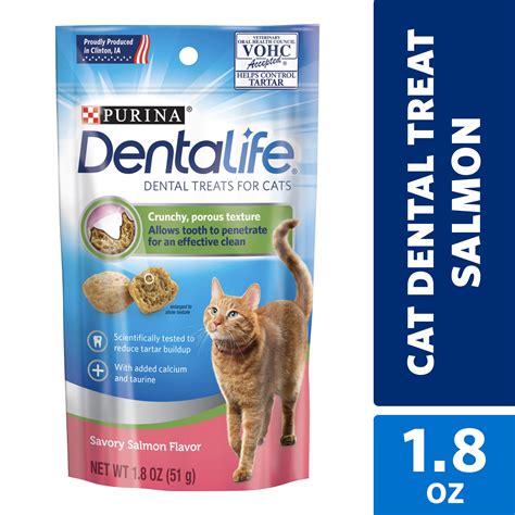 Purina DentaLife Cat Dental Treats, Savory Salmon Flavor, 1.8 oz. Pouch ...