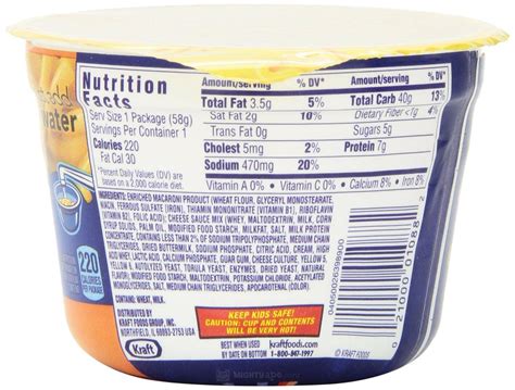 Easy Mac And Cheese Kraft Nutrition Facts - Nutrition Pics