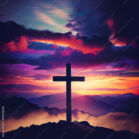 cross of Jesus Christ. Easter and the idea of resurrection. Christian ...