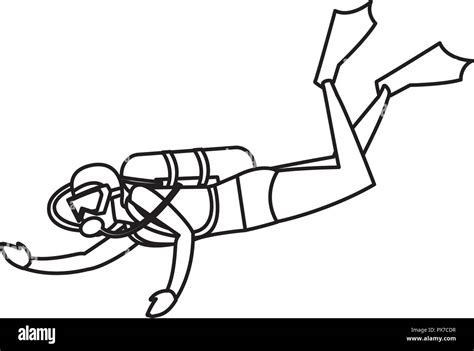 scuba diver man diving over white background, vector illustration Stock ...