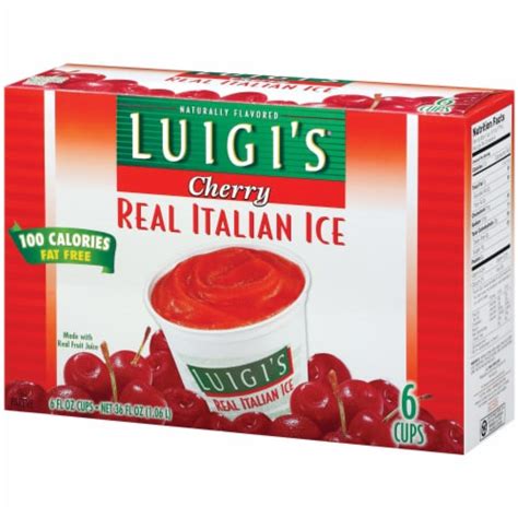 Luigi's Cherry Real Italian Ice 6 - 6 fl oz Cups, 6 ct / 6 fl oz - Pick ...