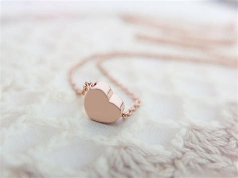 Rose Gold Heart Necklace Rose gold necklace by SeablueBoutique