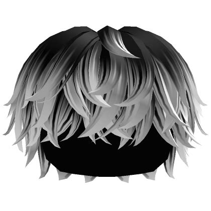 Black to White Messy Cool Boy Anime Hair | Roblox Item - Rolimon's