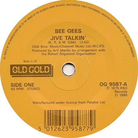 Bee Gees - Jive Talkin' / You Should Be Dancing (1986, Vinyl) | Discogs