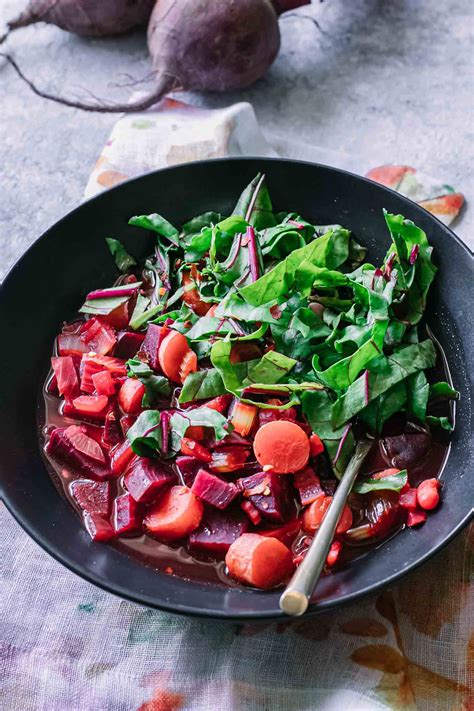 Beet Greens Vegetable Soup ⋆ Use Beets from Root-to-Stem in Soup!