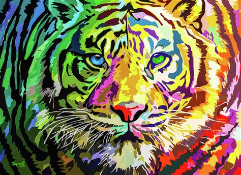 Colorful Tiger Painting by Anthony Mwangi - Pixels