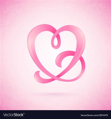 Heart shaped ribbon Royalty Free Vector Image - VectorStock