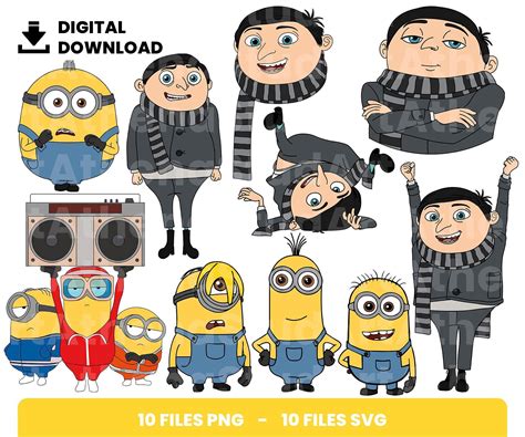 Minions, Digital Download, Instant Download, Gru, Baby Svg, Moon Knight ...