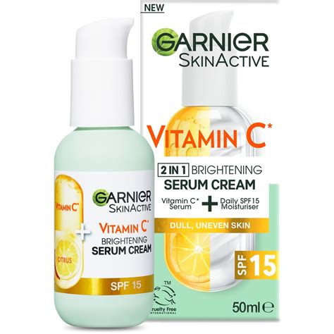 Garnier Skin Active Vitamin C* Brightening Serum Cream with SPF15 50ml ...