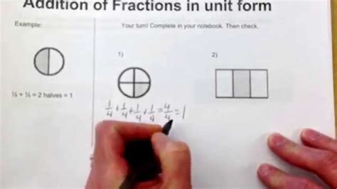 Addition of fractions in unit form answers - YouTube