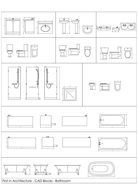 Free CAD Blocks - Bathroom