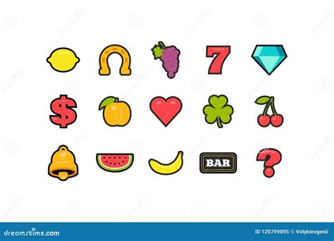 Slot machine symbols stock vector. Illustration of machine - 120799895