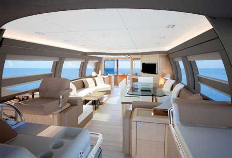 Luxurious interior aboard Ferretti 690 yacht - Photo credit Ferretti ...