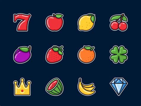 Slot Machine Symbols - Filled Outline by INK MNK on Dribbble