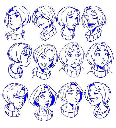 20 Cartoon Character Facial Expression Drawings - Beautiful Dawn ...