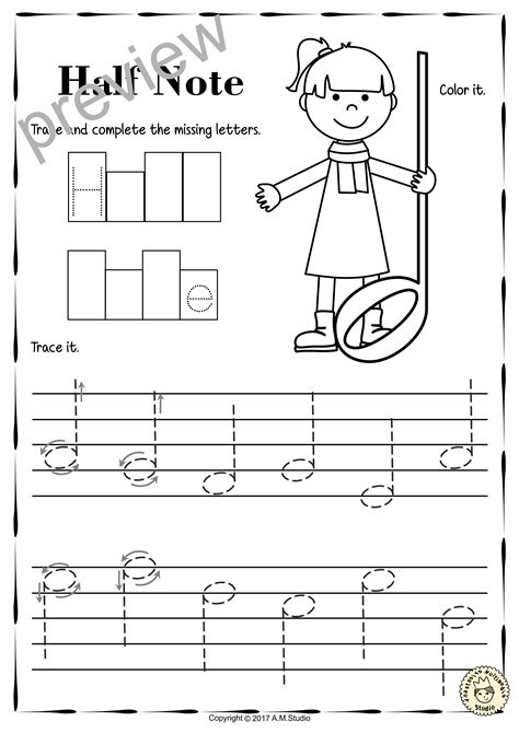 Music Notes Worksheet