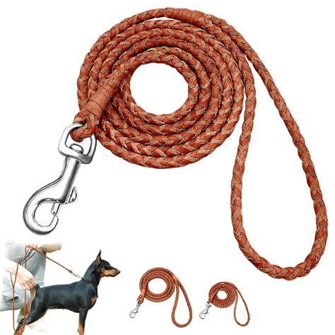 Aliexpress.com : Buy Dog Leash Rolled Round Leather Braided Lead ...