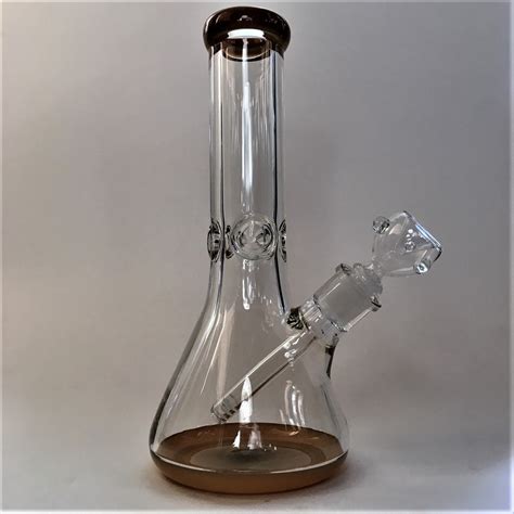 Thick Glass 9mm Beaker Bong with Color Accents - Kings Pipes