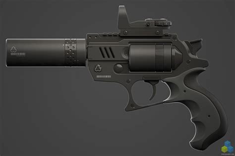 SciFi Snubnose Revolver - Shot4 by pixelquarry on deviantART | Revolver ...