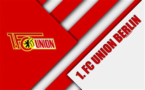 Скачать обои FC Union Berlin, logo, 4k, German football club, material ...