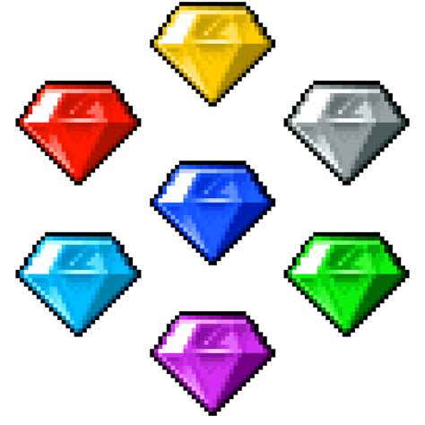 Chaos emeralds pixel by Banjo2015 on DeviantArt