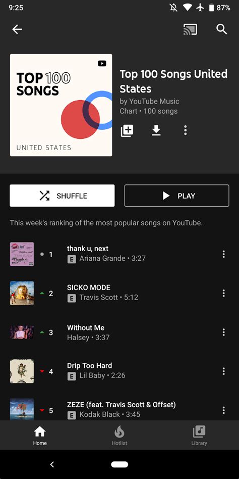 YouTube Music now features Top 100 songs & music videos - 9to5Google