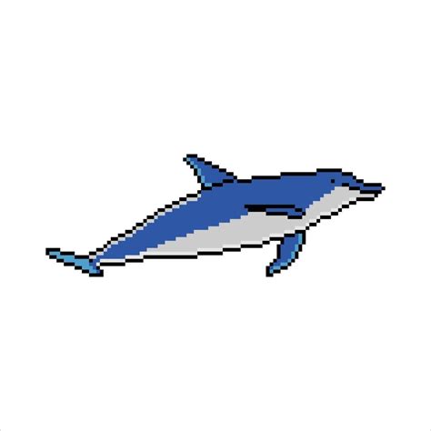 Dolphin with pixel art. Vector illustration. 7581471 Vector Art at Vecteezy