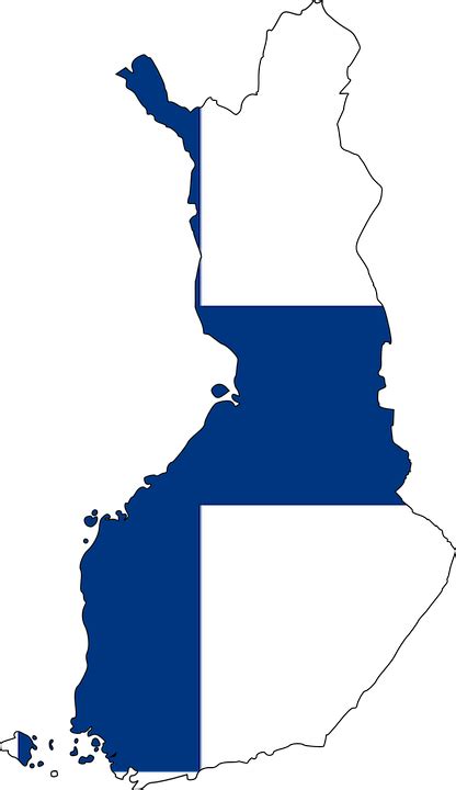 Finland Flag Map Png