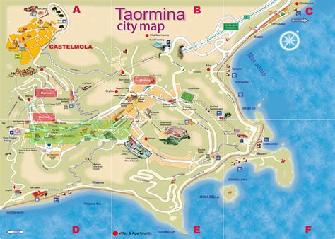 Stadtplan von Taormina | Detaillierte gedruckte Karten von Taormina ...