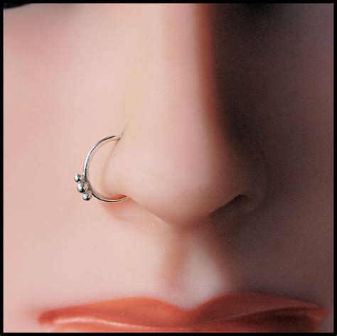 Embellished Sterling Silver Septum Ring | Sterling Silver Nose Ring ...