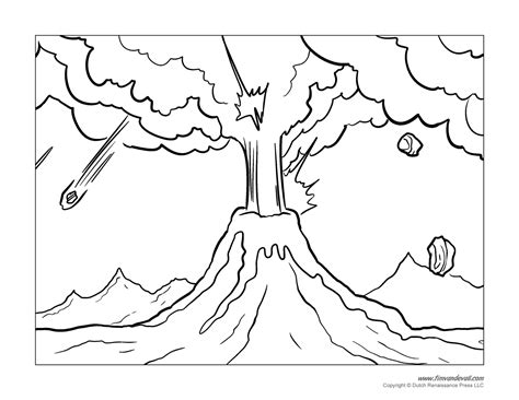 Volcano Coloring Pages