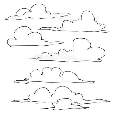 Clouds Sketch Lineart Cartoon