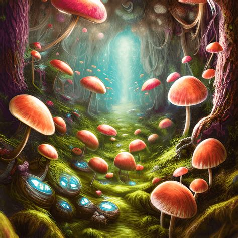 Forest Fungi a Digital Painting · Creative Fabrica