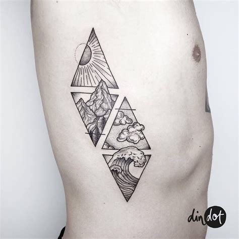 ·Din Dot · Tattoo· | Tatuagem geométrica, Tatuagem de elementos, Tatuagem