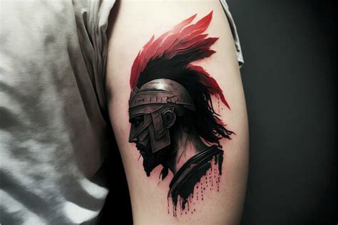 Spartan Helmet Tattoo Shoulder