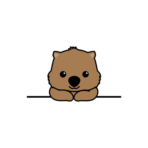 Cute wombat smiling over wall cartoon 1339890 Vector Art at Vecteezy